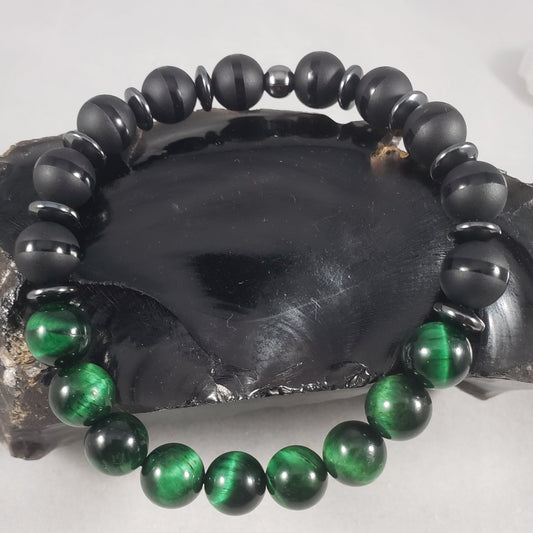 Green Tiger's Eye Bracelet by: Keys Crystals